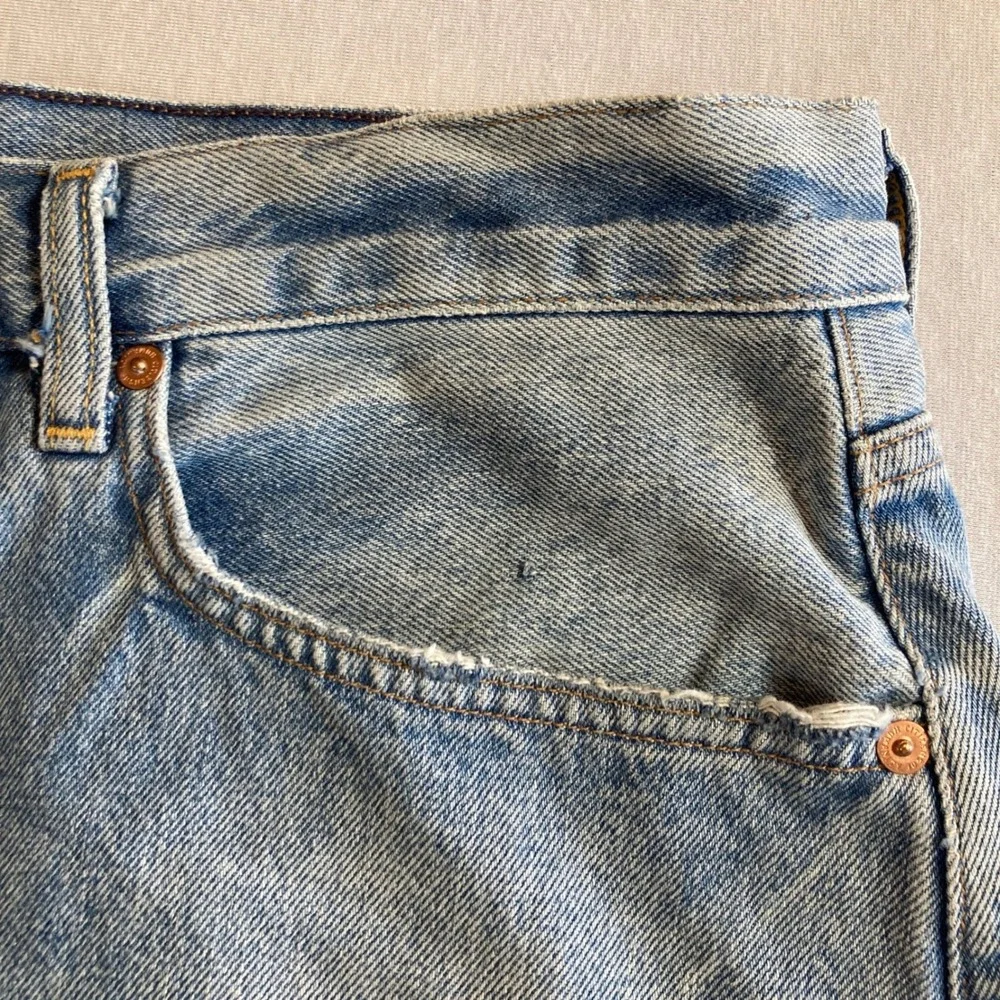 Citizens of Humanity Denim Shorts Button Fly Distressed Annabelle Organic Cotton
